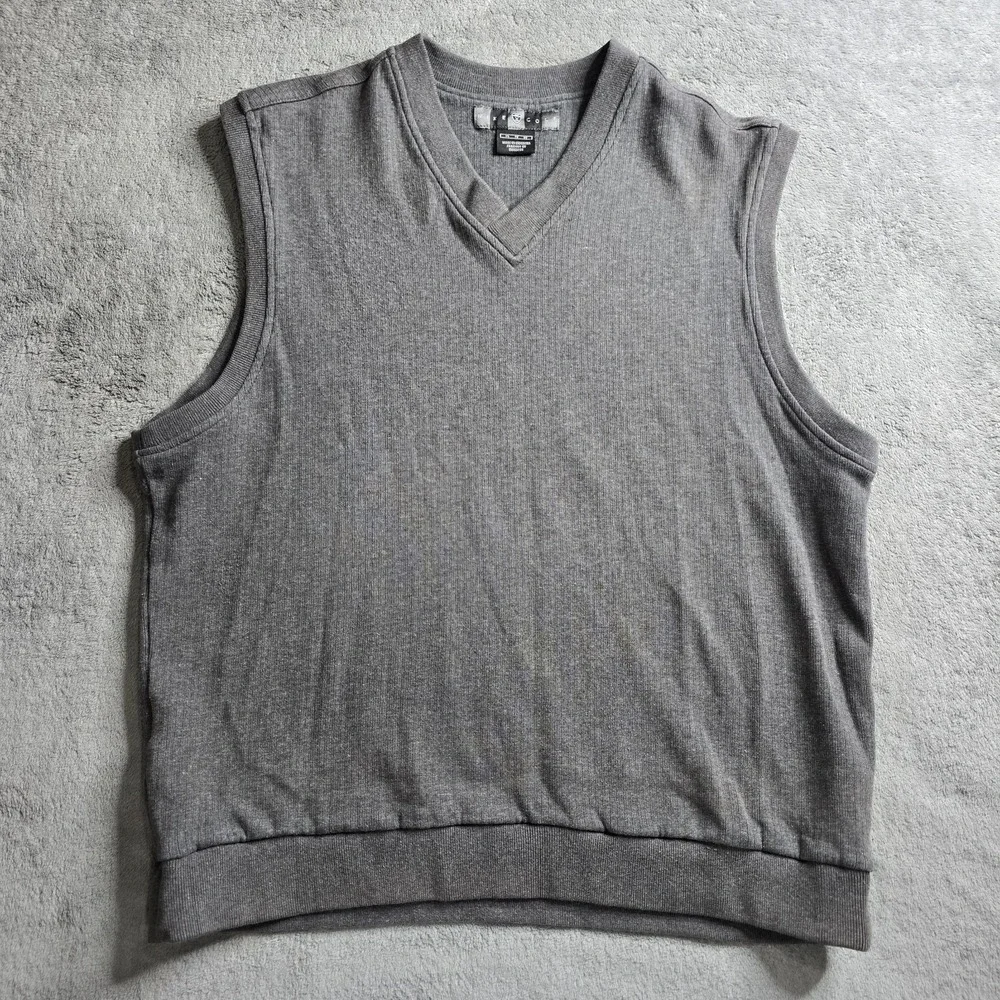 Nike Golf Vest Mens XL Grey V-Neck Cotton Swoosh Casual Preppy Y2K